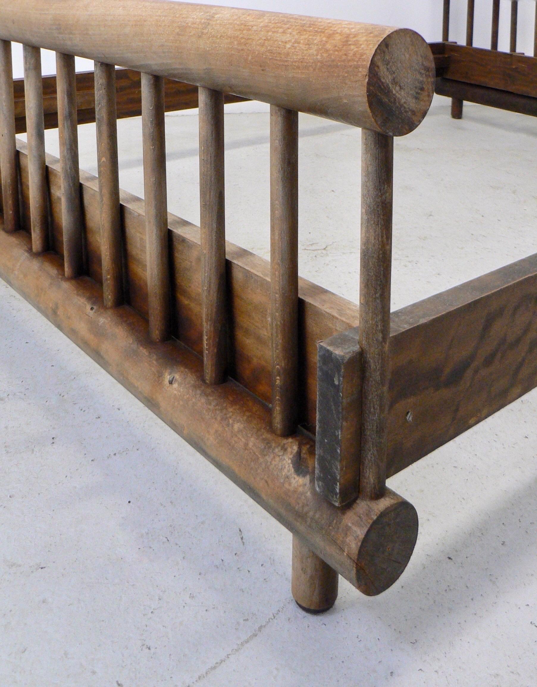 French Provincial A double bed frame by Charlotte Perriand - 