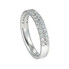 Double-Row Diamond Half Eternity Ring in 18ct White Gold, 0.75ct, UK