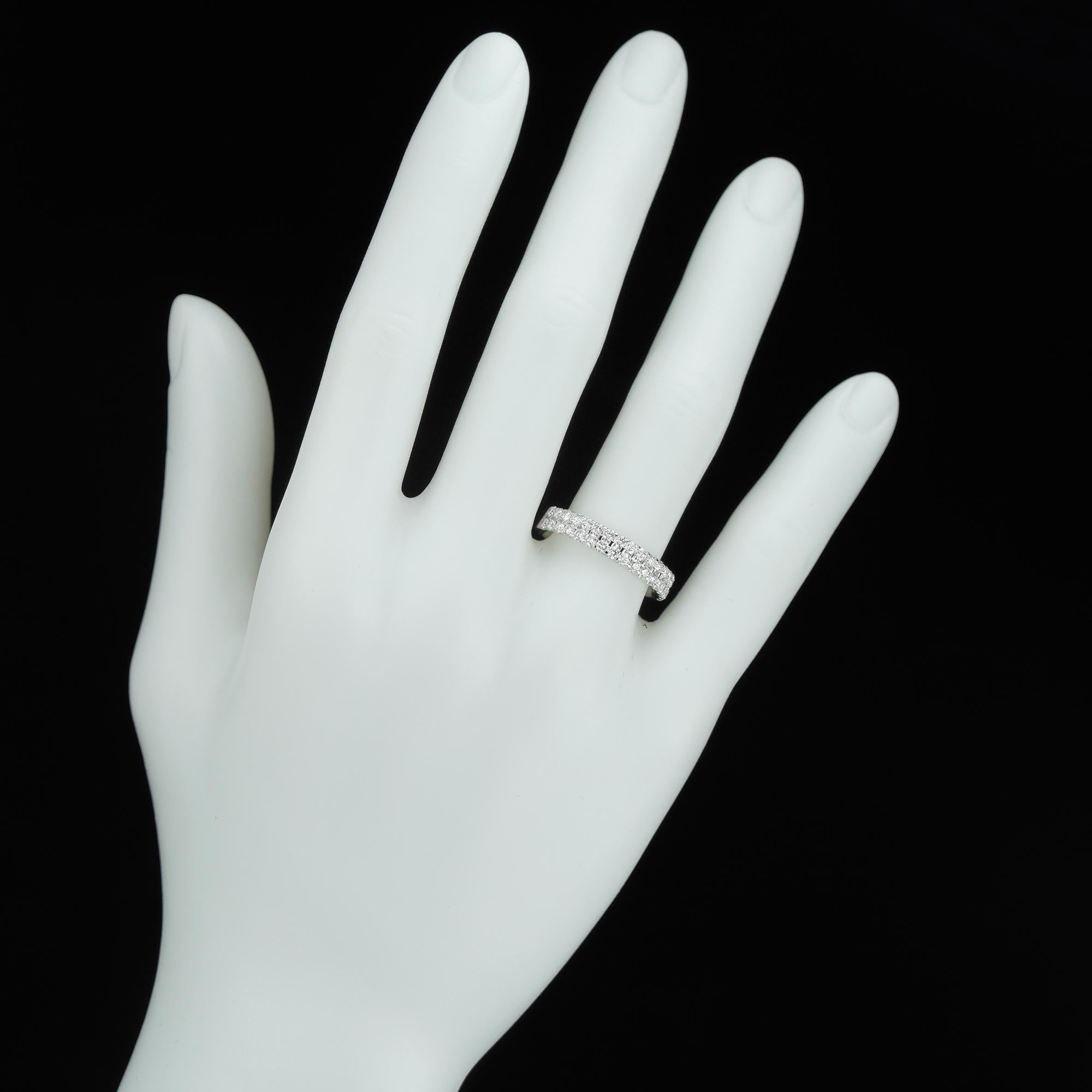 Doppelreihiger Diamant-Halber Eternity-Ring im Zustand „Neu“ im Angebot in London, GB