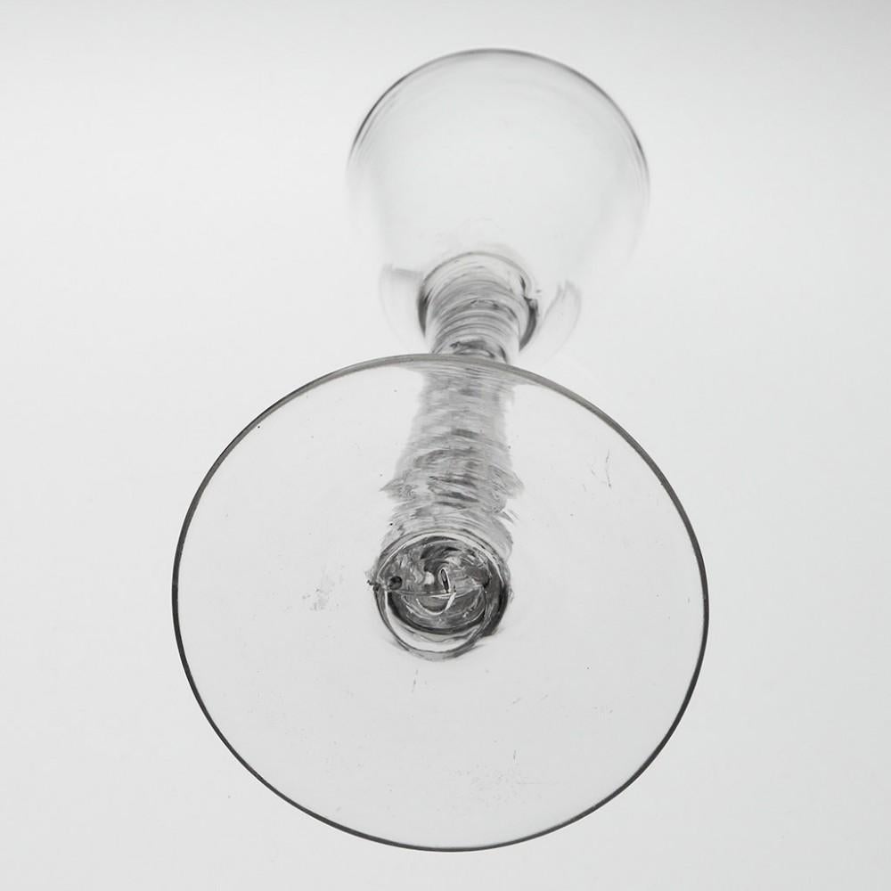 George II Double Series Air Twist Stem Wine Glass, circa 1750 For Sale