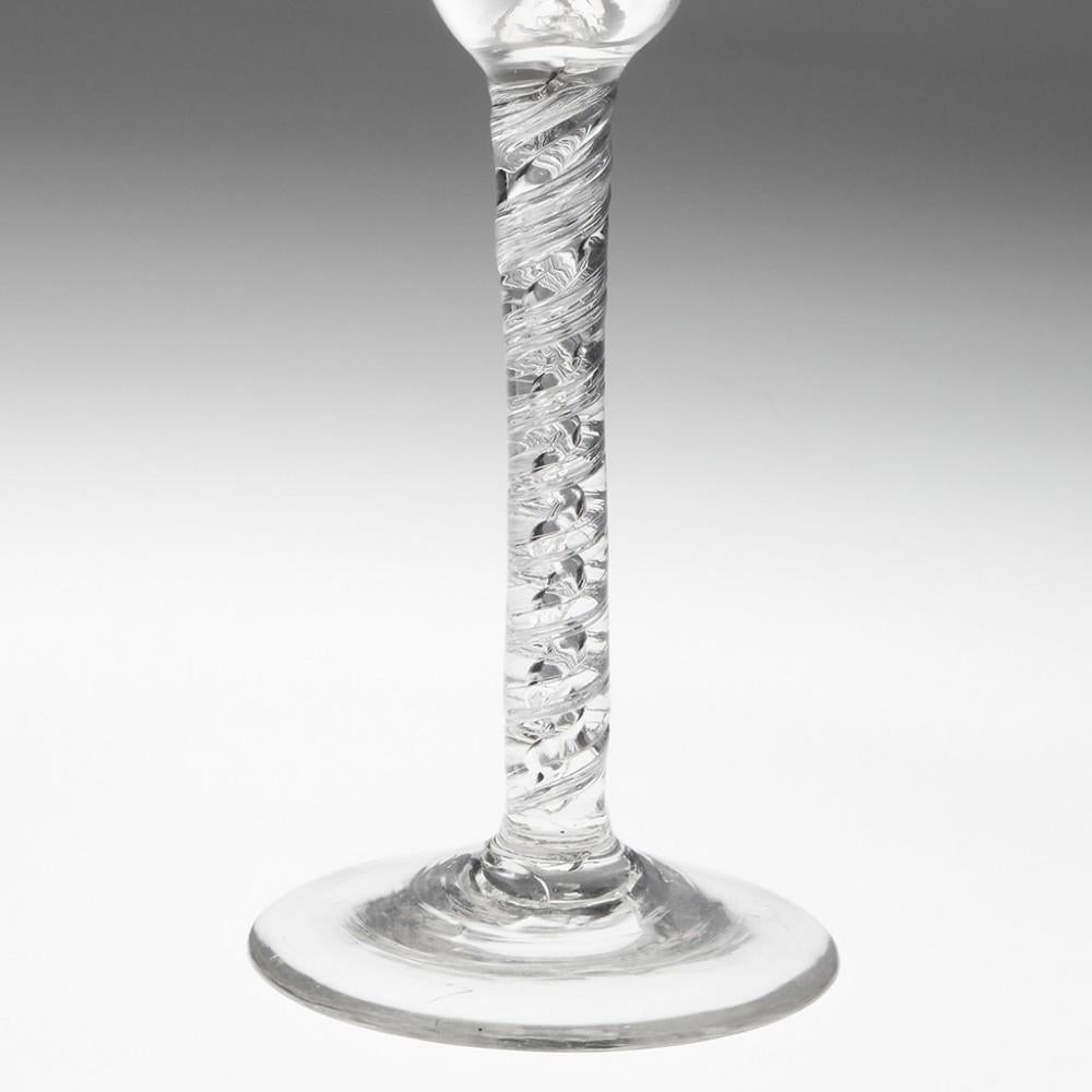 English Double Series Air Twist Stem Wine Glass, circa 1750 For Sale