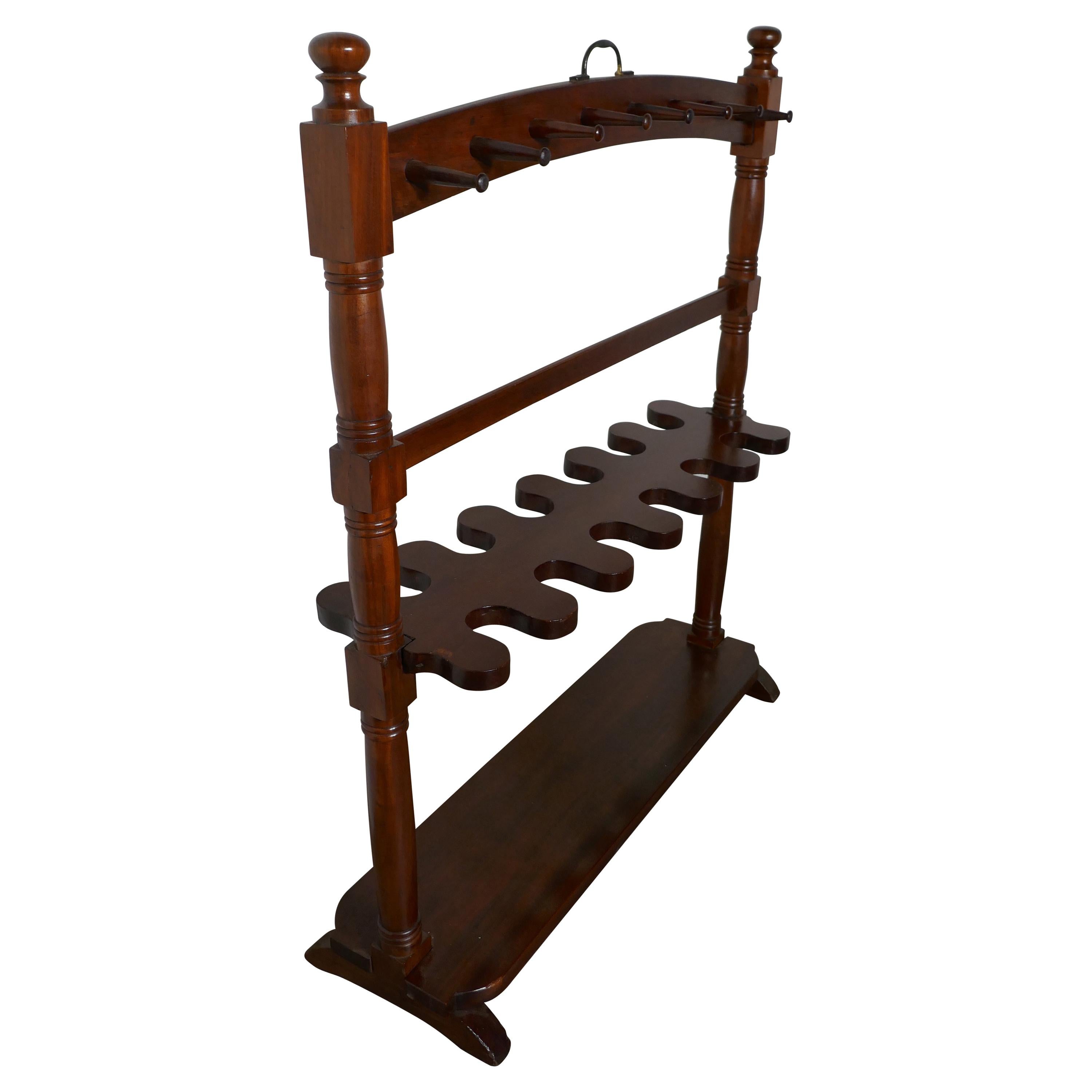 Double Sided Georgian Mahogany Boot and Whip Rack