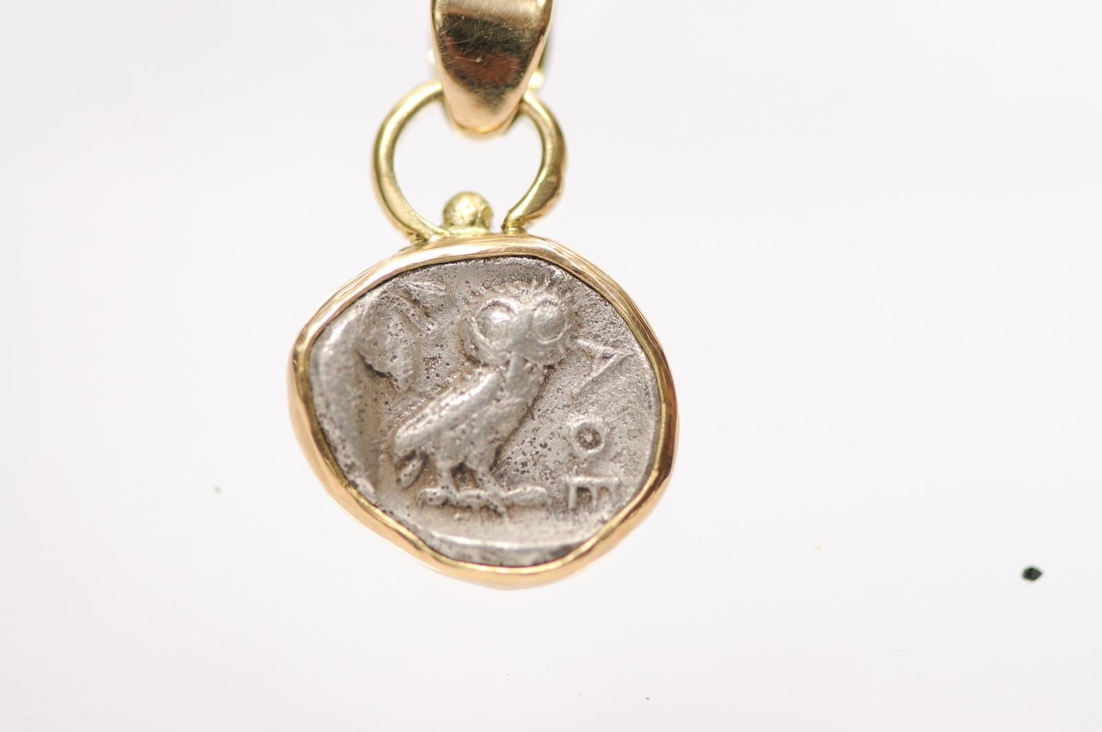 Colgante de dracma [moneda] con búho, hacia 404 a.C. en venta 5