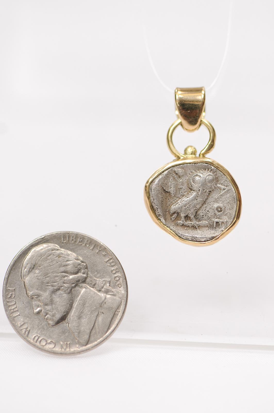 Colgante de dracma [moneda] con búho, hacia 404 a.C. en Excelente estado para la venta en Atlanta, GA