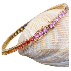 Dream Journey in the World of Colors Rainbow Saphire Bracelet 18 Kt Rose Gold