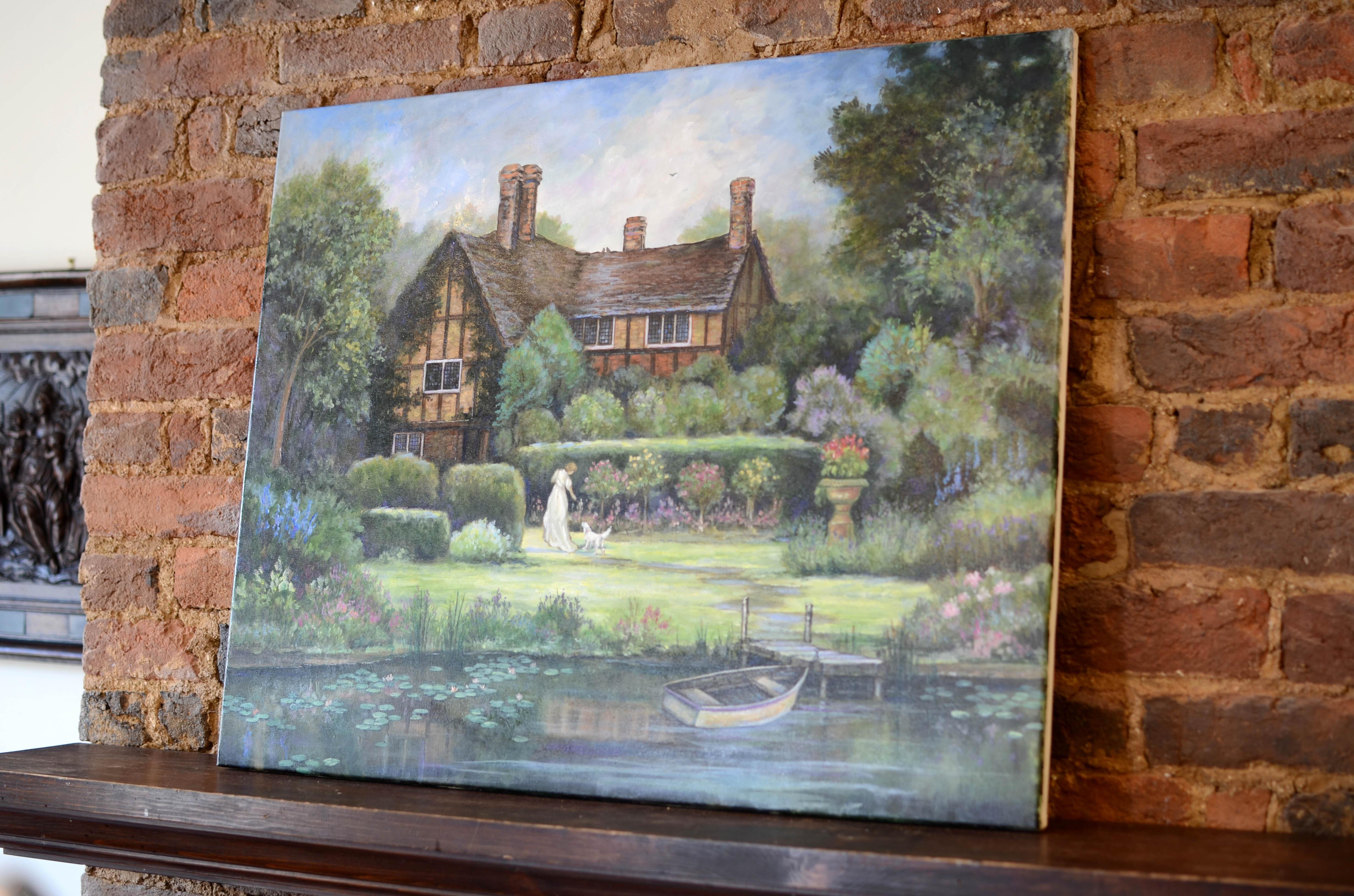 Eine verträumte, viktorianisch inspirierte Landschaft des Tudor-Anwesens von Sue Kelleher (amerikanisch) im Angebot