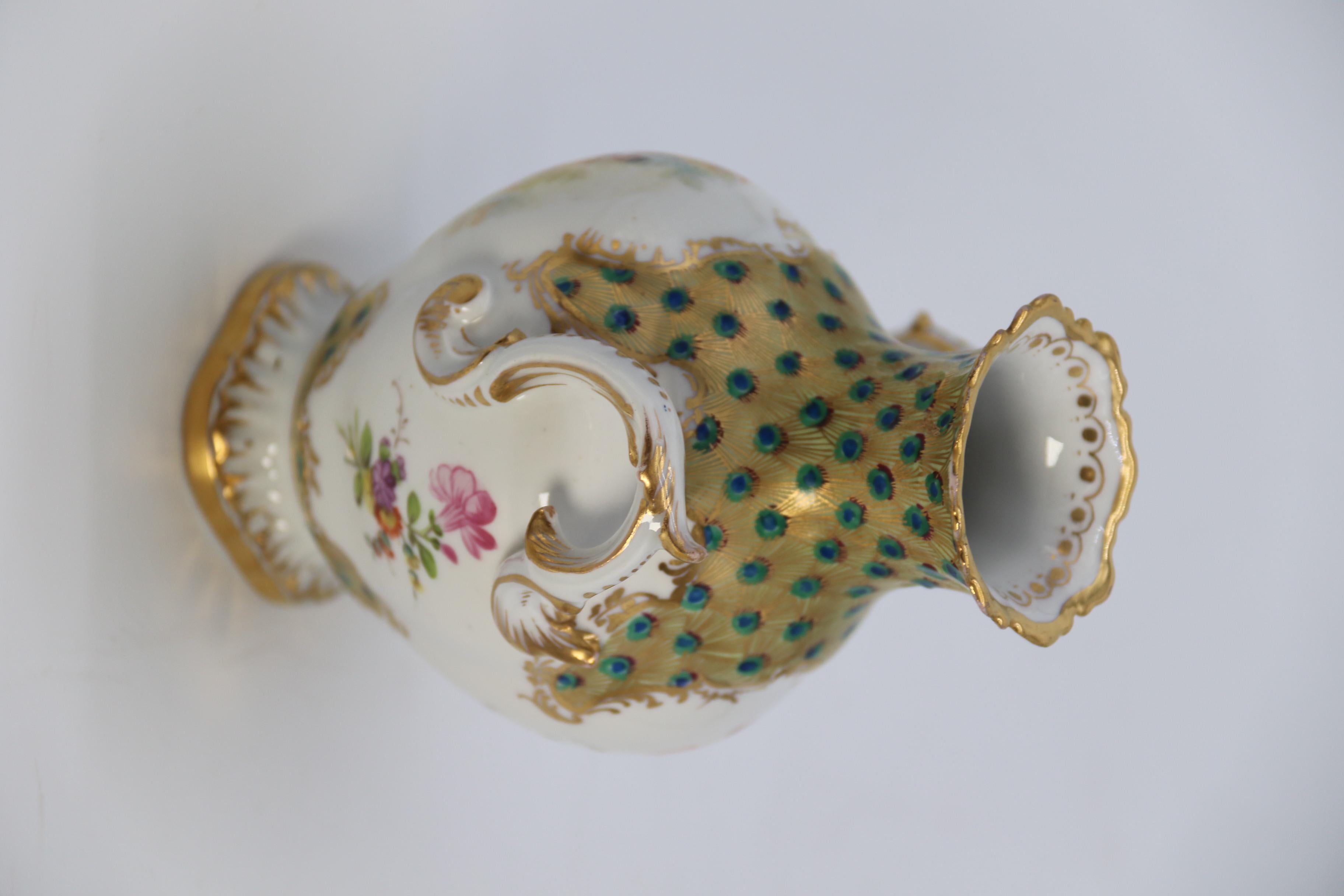 Dresden Porcelain Hand Painted and Gilded Rococo Revival Vase, circa 1900 4