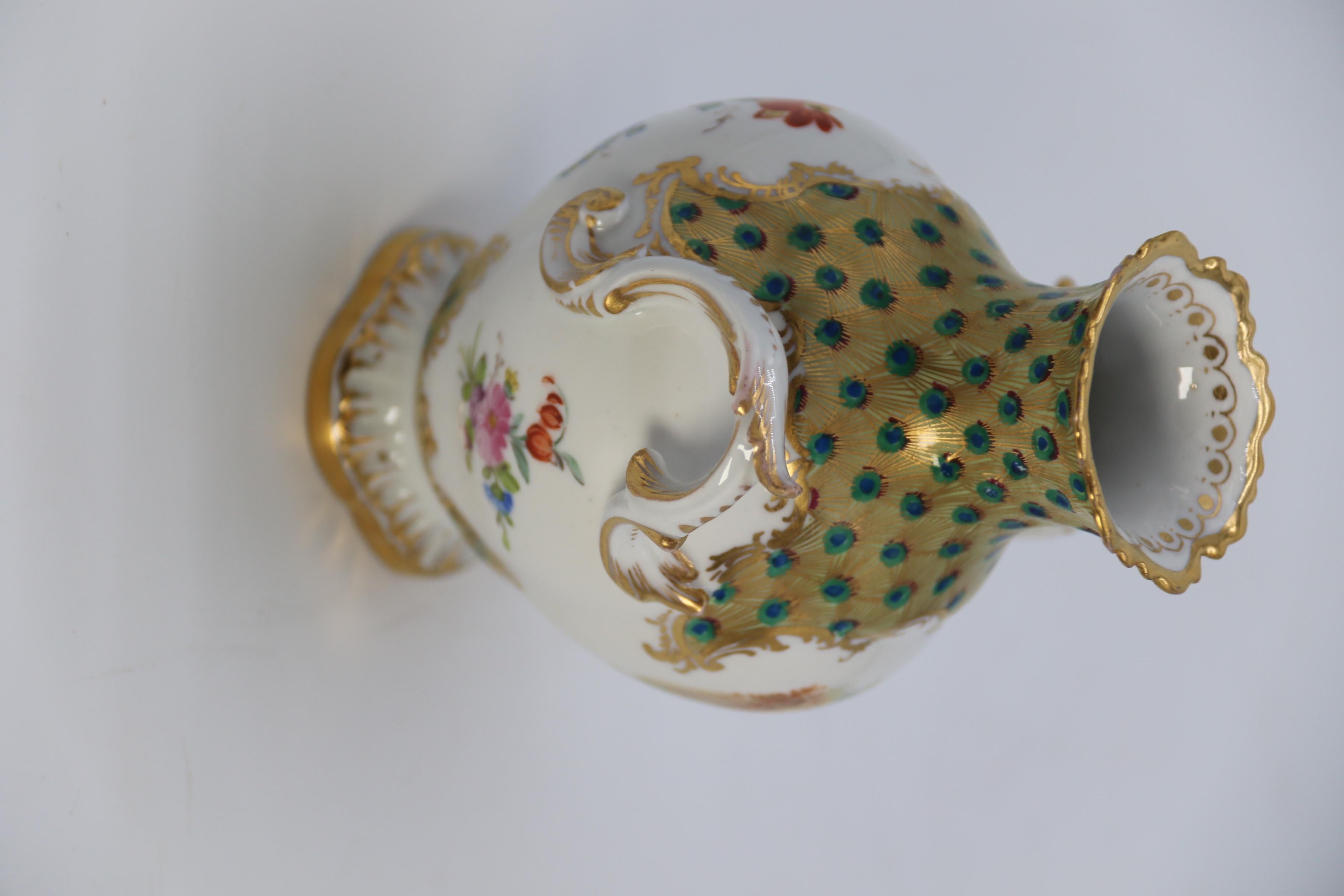 Dresden Porcelain Hand Painted and Gilded Rococo Revival Vase, circa 1900 6