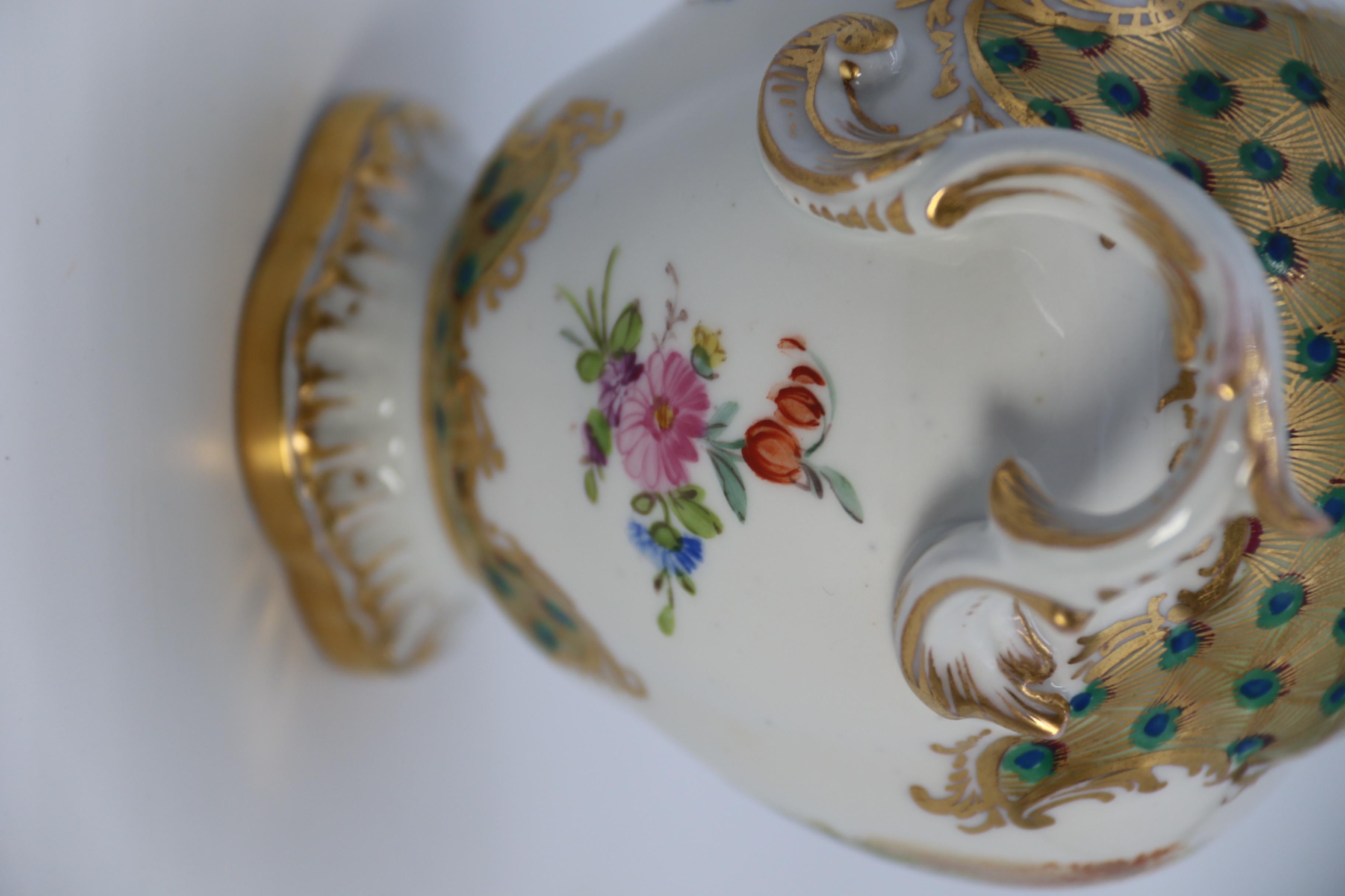 Dresden Porcelain Hand Painted and Gilded Rococo Revival Vase, circa 1900 8