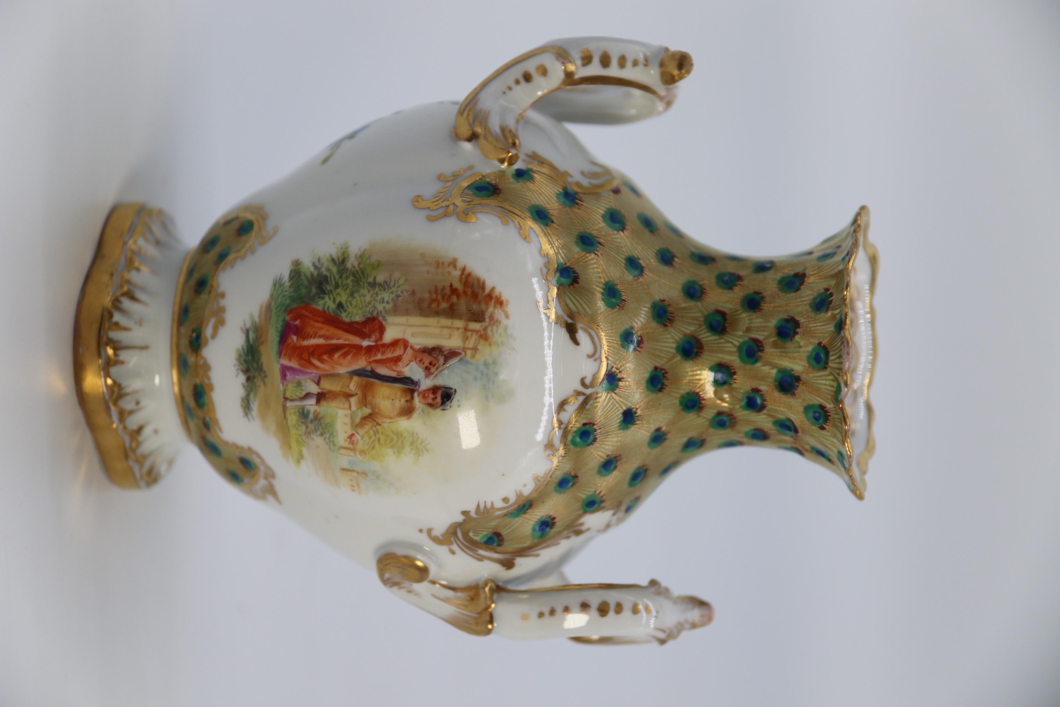 Dresden Porcelain Hand Painted and Gilded Rococo Revival Vase, circa 1900 12