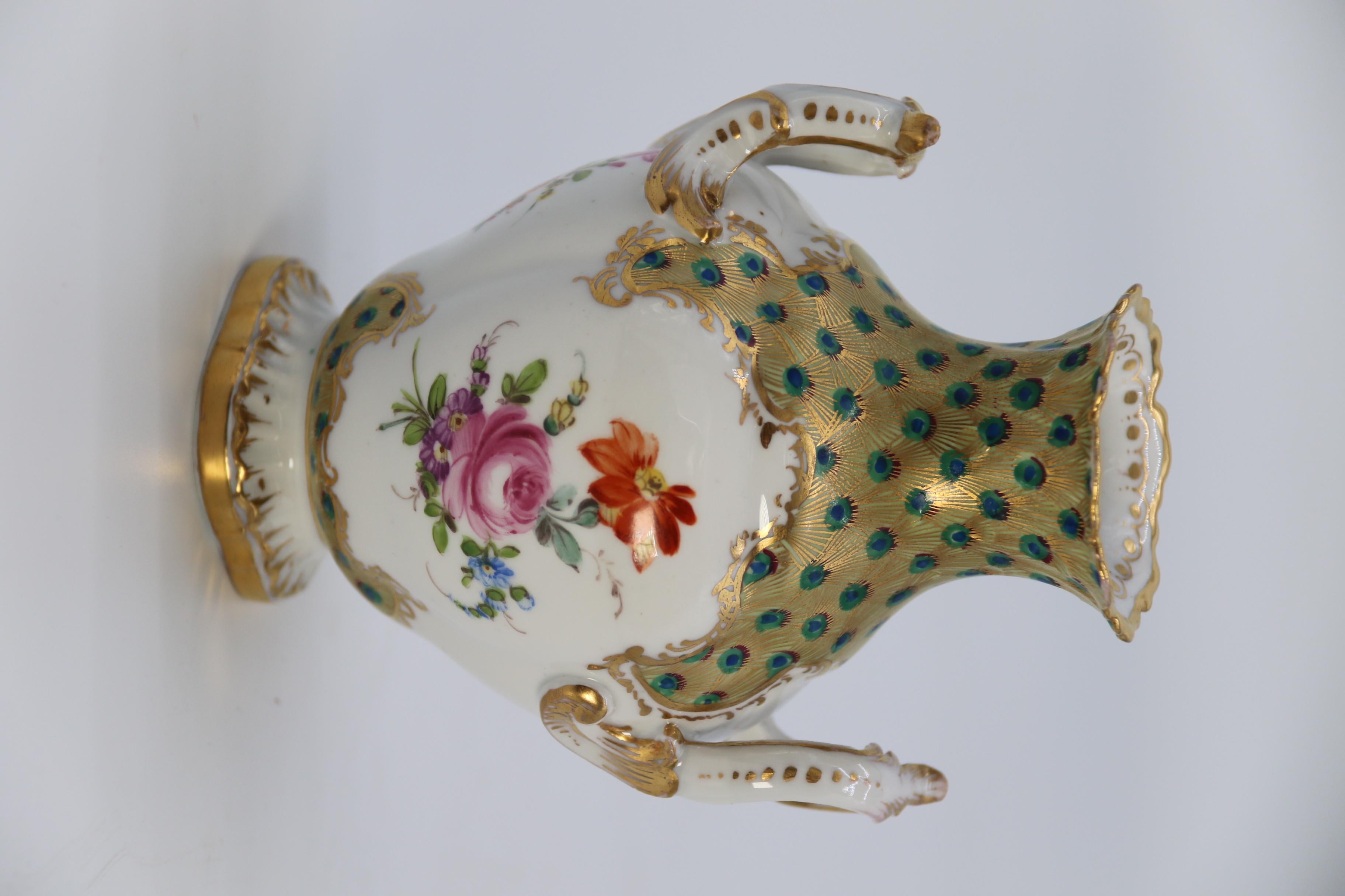 Dresden Porcelain Hand Painted and Gilded Rococo Revival Vase, circa 1900 In Good Condition In Central England, GB