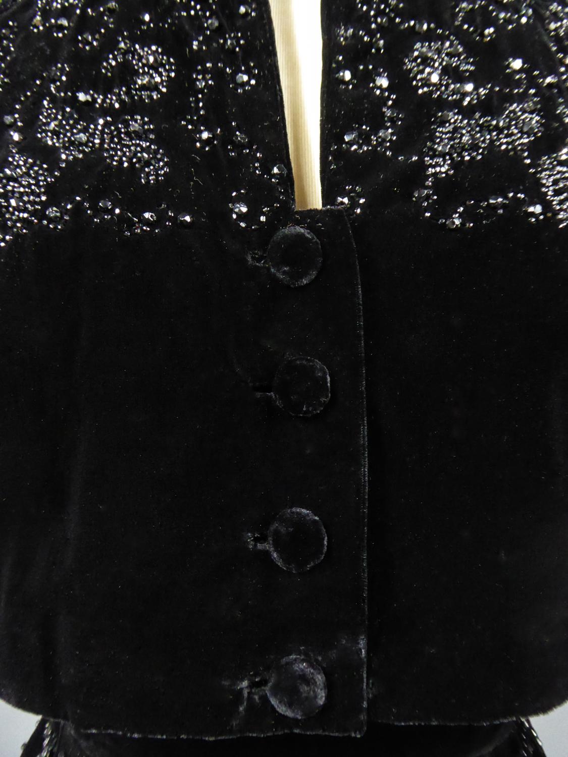 A Worth French Couture Velvet Dress and Bolero Circa 1950 6