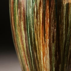 Drip Glaze Art Pottery Vase Attributed to Christopher Dresser, as a Table Lamp