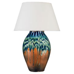 Drip Glaze Studio Pottery Vase as a Lamp