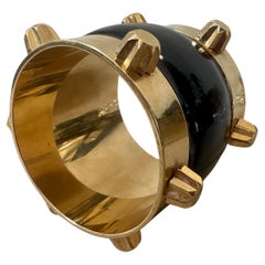 Used A Dsquared2 Gilded Metal and Skin Bangle Bracelet 