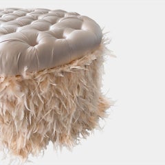Duchess Silk and Ostrich Feather Pouffe