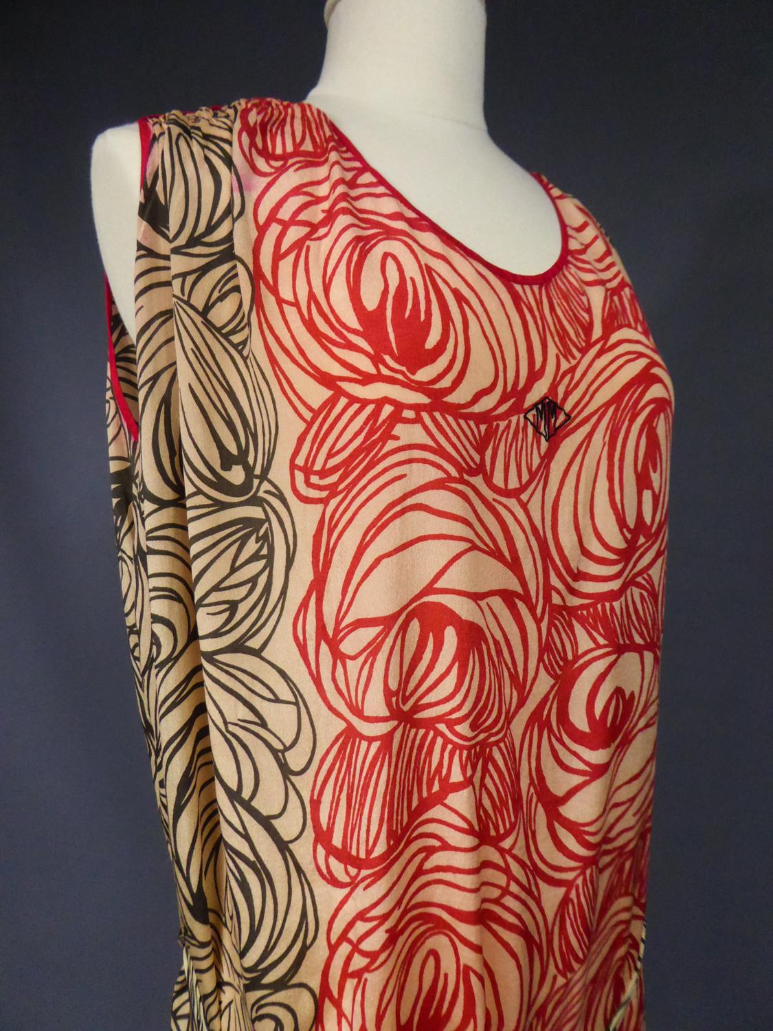 A Dufy/Poiret Printed Silk Pongee Couture Dress For Atelier Martine Circa 1915 3