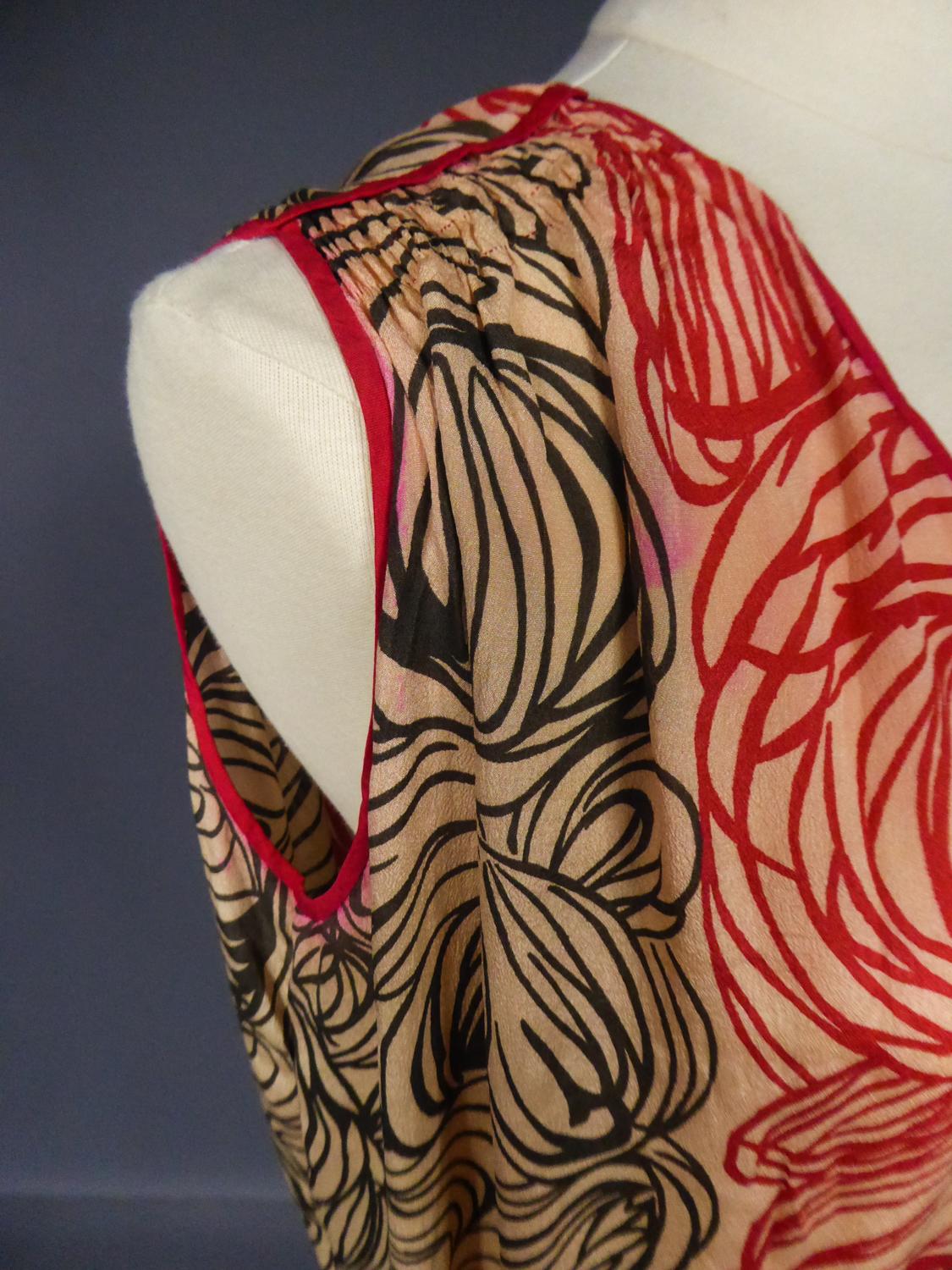 A Dufy/Poiret Printed Silk Pongee Couture Dress For Atelier Martine Circa 1915 4