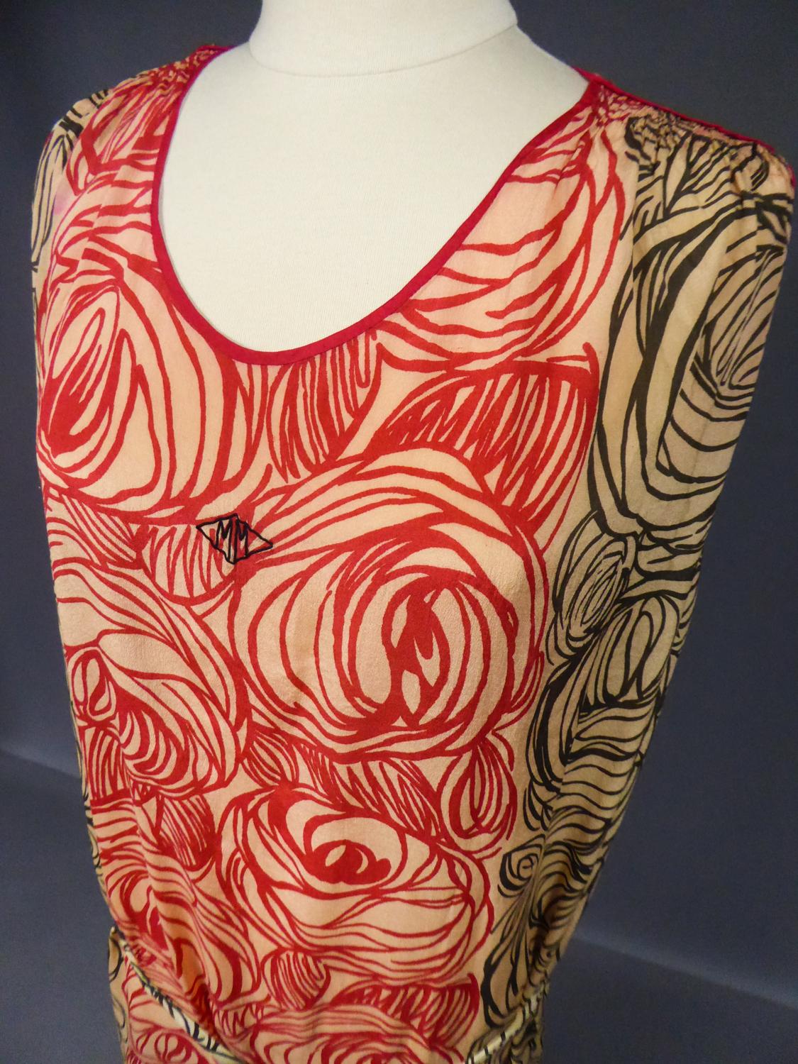 A Dufy/Poiret Printed Silk Pongee Couture Dress For Atelier Martine Circa 1915 7