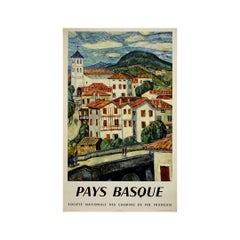 1964 Pays Basque Espelette SNCF Original Poster by A. Durel