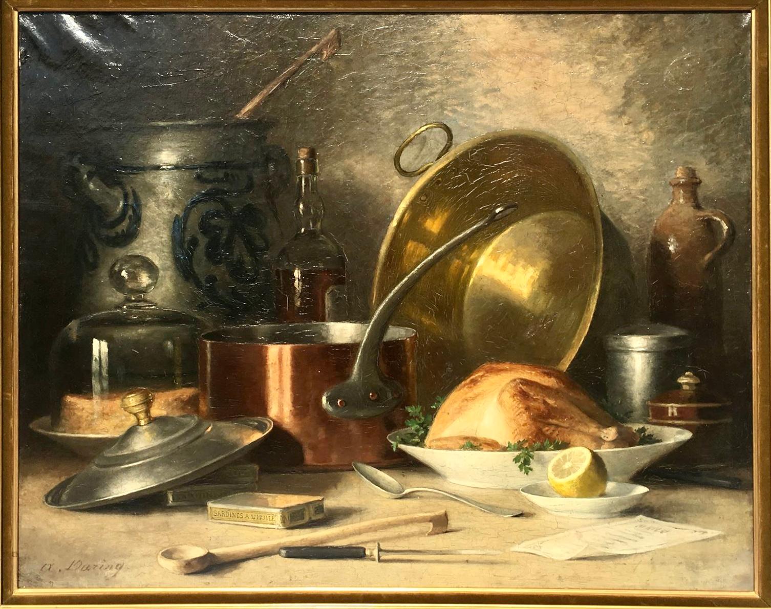 Very beautiful still life, oil on canvas, signed A. DURING lower left. This painting is in good condition.