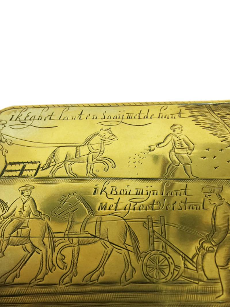 Niederländische Tabakdose aus Kupfer aus dem 18. Jahrhundert (18. Jahrhundert und früher) im Angebot