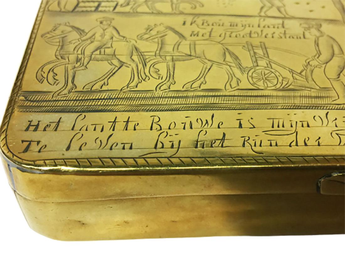 Dutch 18th Century Copper Tobacco Box In Good Condition For Sale In Delft, NL