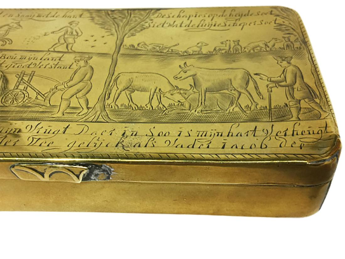 18th Century and Earlier Dutch 18th Century Copper Tobacco Box For Sale