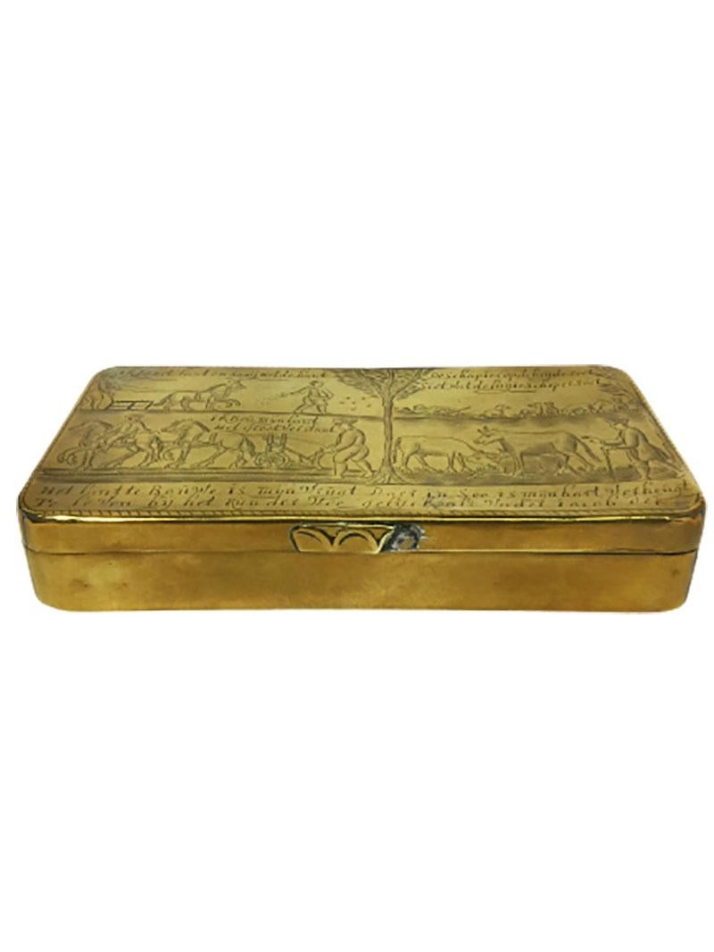 Dutch 18th Century Copper Tobacco Box For Sale 1