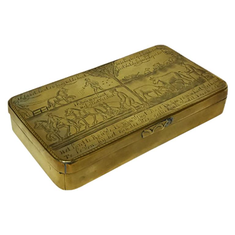 Dutch 18th Century Copper Tobacco Box For Sale