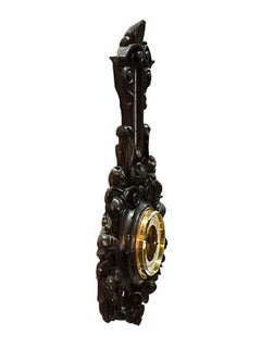 Dutch 19th Century Carved Wooden Barometer