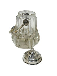 A Dutch 19th-century crystal and silver matchbox or jar