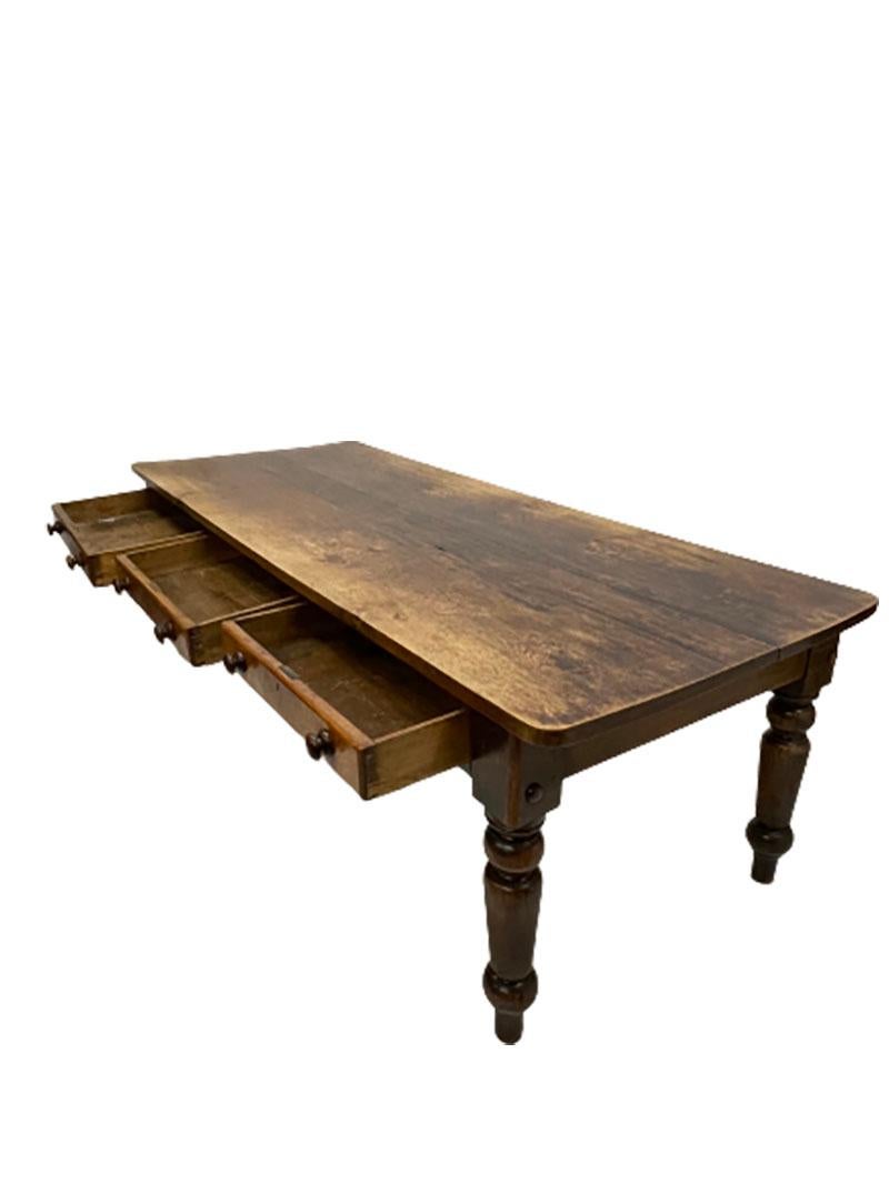 Dutch 19th Century Oak Country Style Dining Table 3