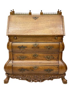 Dutch 19th Century Oak Secretaire