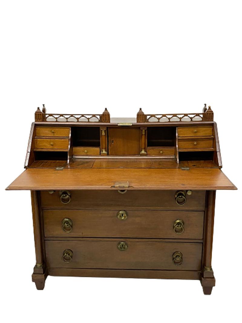 Dutch 19th Century Oak Secretaire For Sale 3