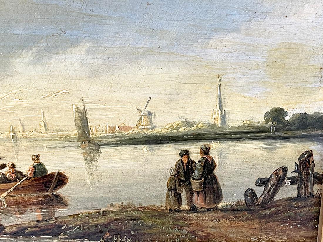 XIXe siècle Peinture à l'huile hollandaise du 19e siècle sur panneau en vente