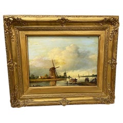 Antique Dutch 19th Century Oil Painting on Panel