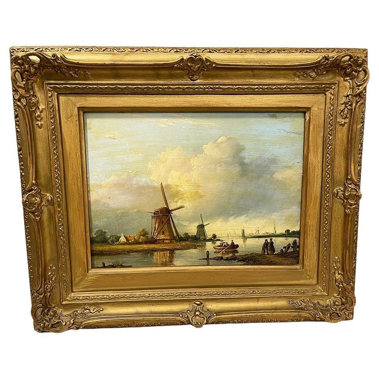 A Dutch 19th Century oil painting on panel For Sale at 1stDibs