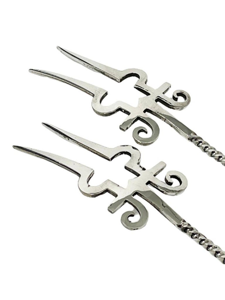 Dutch 19th Century Set of Two Silver Meat Forks, Wed. Adrianus Pz