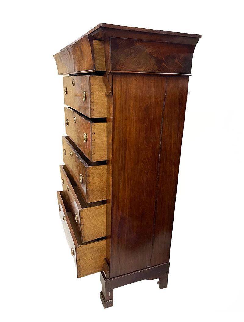 Wood Dutch 19th Century Tall Chest of Drawers, Ca. 1820 For Sale