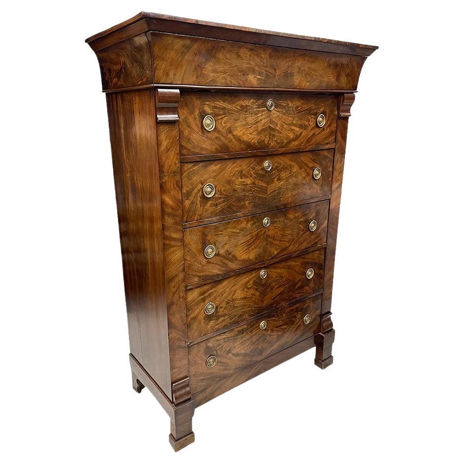 Niederländische hohe niederländische Kommode des 19. Jahrhunderts, ca. 1820