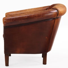 A Dutch Art Deco style Leather Club Chair, C. 1950.