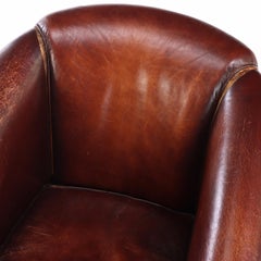 A Dutch Art Deco style Leather Club Chair, C. 1950.