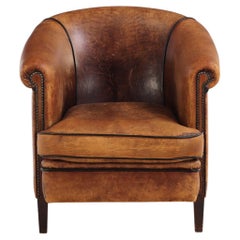 A Dutch Art Deco style Leather Club Chair, C. 1960.