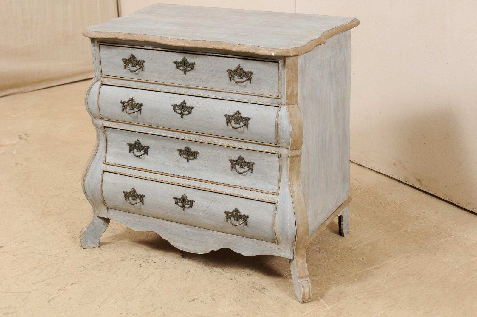 Dutch Bombé Style Painted Wood Chest, Early 20th Century 1