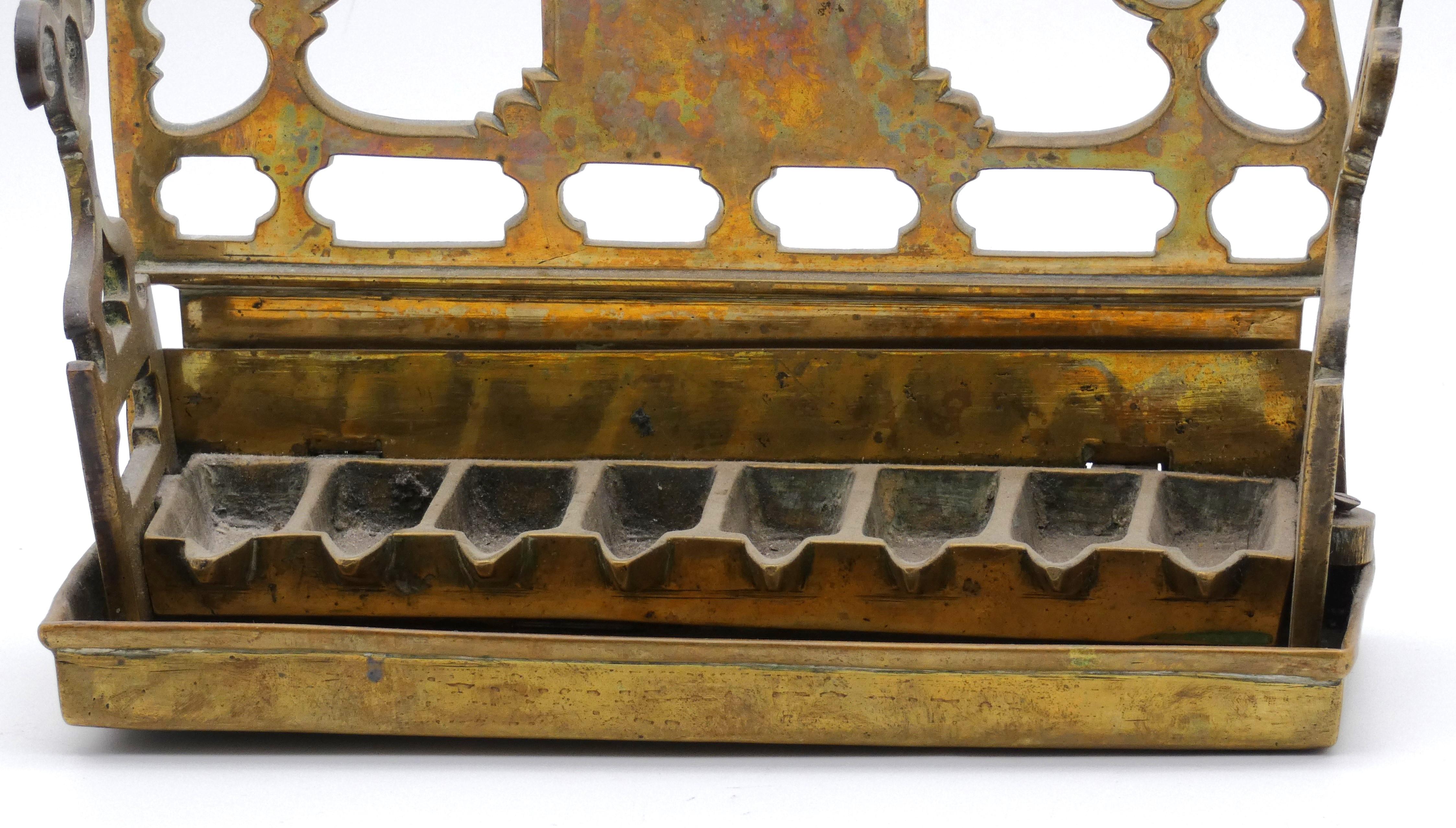 18th Century and Earlier A Dutch Brass Hannukah Lamp, Late 19th century For Sale