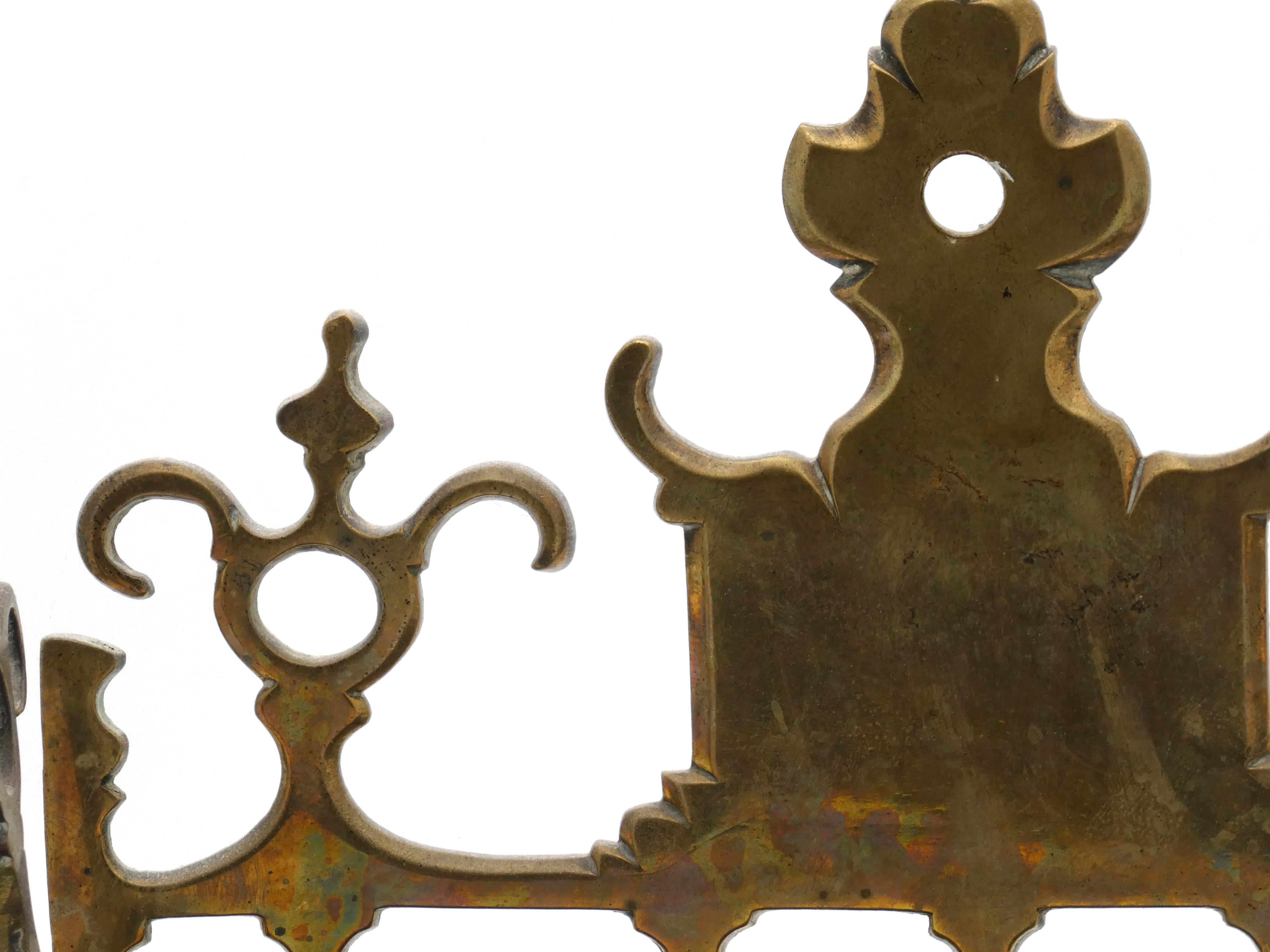 A Dutch Brass Hannukah Lamp, Late 19th century For Sale 4
