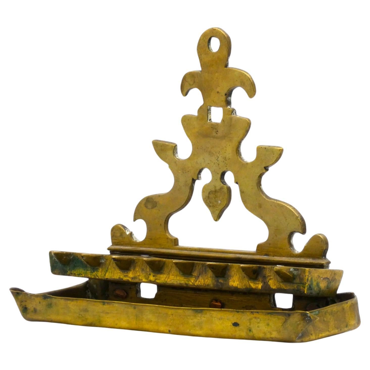 A Dutch Brass Hanukkah Lamp, 18th Century