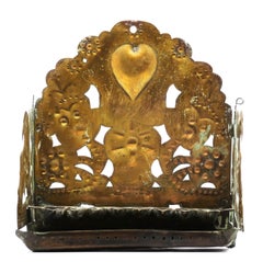 Lampe Hanukkah en laiton, 18e-début du 19e siècle