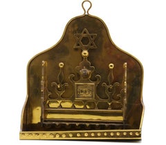Niederländische Hanukkah-Lampe aus Messing, frühes 20. Jahrhundert